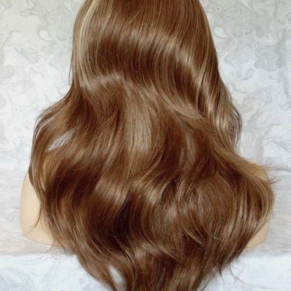 Long Brown Blonde Highlighted Wavy High Heat Wig main image 7